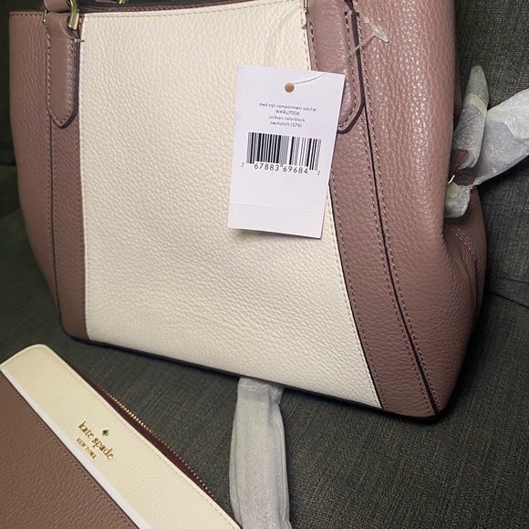 Kate Spade Jackson Med Satchel and Wallet- Neutral NWT - Picture 7 of 13
